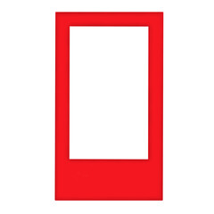 Red Rectangle Photo Frame Isolated on White