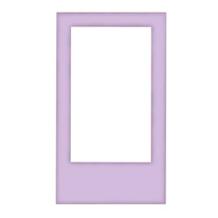Purple Rectangle Photo Frame Isolated on White