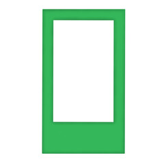 Green Rectangle Photo Frame Isolated on White