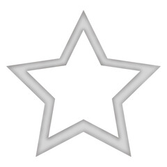 Silver Star-Shaped Photo Frame Isolated on White