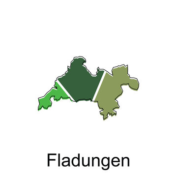 Fladungen City of German map vector illustration, vector template with outline graphic sketch style isolated on white background