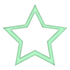 Green Star-Shaped Photo Frame Isolated on White