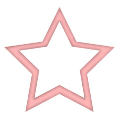Pink Star-Shaped Photo Frame Isolated on White
