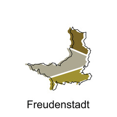 Freudenstadt City of German map vector illustration, vector template with outline graphic sketch style isolated on white background