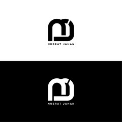 NJ letter logo. vector design
