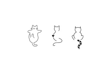 minimalist cat illustration design, cat line art design, cat abstract art
