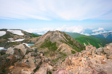 白山　御前峰から見た剣ヶ峰