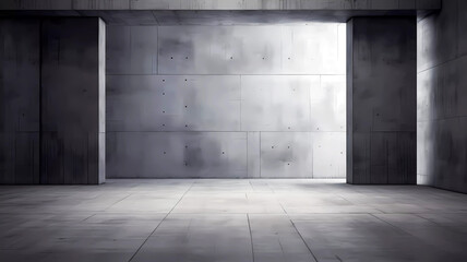 Empty dark abstract concrete room. Generative ai design concept.