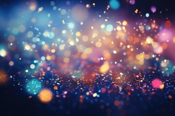 Abstract bright light glittering bokeh blur background. Generative AI