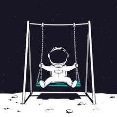 Astronaut swinging on a seesaw - 630652458