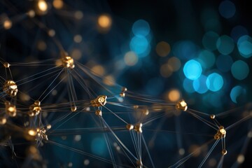 Abstract digital network connection background. Big data background. Technology wallpaper. Generative AI