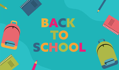 Back to school  banner and background, vector illustration.