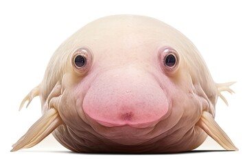 Blobfish is a scavenger and its diet consists of small fish, shrimp, and squid. It uses its large mouth to suck in prey and its soft body helps it to absorb the shock of high pressure. AI-Generated