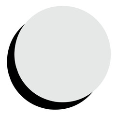 white blank circle icon background with shadow