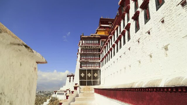 Time lapse of Potala Palace in Tibet, China.