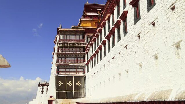 Time lapse of Potala Palace in Tibet, China.