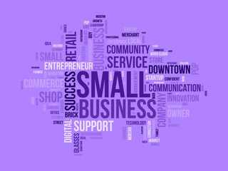 Word cloud background concept for Small business. make success with digital entrepreneurship business mind. vector illustration.