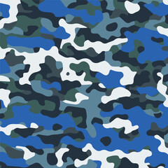 Camouflage seamless pattern. Trendy style camo, repeat print. Vector illustration. Khaki texture, perfect for military army design