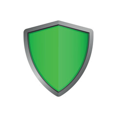 Protection shield concept security label safety badge icon. Modern graphic design elements. Vector green shield