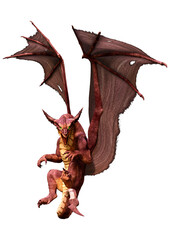 3D Rendering Fairy Tale Dragon on White