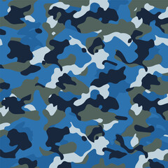 Camouflage seamless pattern. Trendy style camo, repeat print. Vector illustration. Khaki texture, perfect for military army design