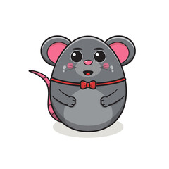 cute mouse vector cartoon character, mouse cartoon character, cute animal character, round shape animal character, animal mascot