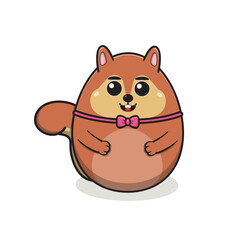 cute hamster vector cartoon character, hamster cartoon character, cute animal character, round shape animal character, animal mascot