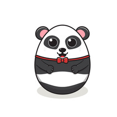cute panda vector cartoon character, panda cartoon character, cute animal character, round shape animal character, animal mascot
