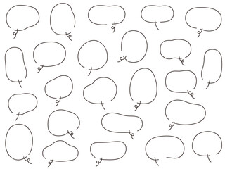 ゆるい楕円形の吹き出しのベクターイラストセット