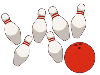 ボーリングのイラスト素材