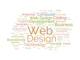 Word cloud background concept for Web design. Website optimization with web seo page rank concept. vector illustration.