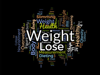 Word cloud background concept for weight Lose. Diet with healthy food for losing overweight or living healthy life. vector illustration.