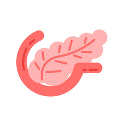 Pancreas icon vector illustration design, cute flat icon design, organs symbol image