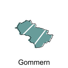 Map city of Gommern illustration design template, geometric colorful modern design