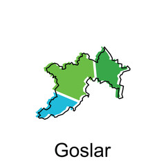 Map city of Goslar illustration design template, geometric colorful modern design