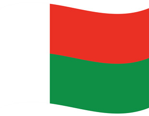 Madagascar flag. Flag of Madagascar. Madagascar flag wave