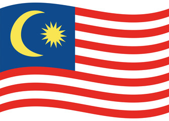 Malaysian flag. Flag of Malaysia. Malaysia flag wave