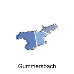 Map city of Gummersbach illustration design template, geometric colorful modern design