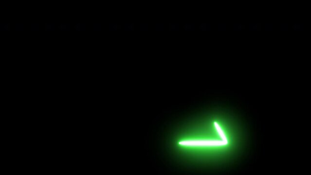 Green Triangle loop spinning light with black background