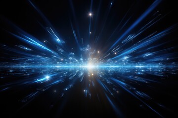 Obraz premium Abstract Lens flare light effects on black black background for design. Generative AI