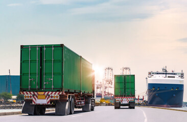 Background information on the logistics of container delivery by truck to the gate into the...