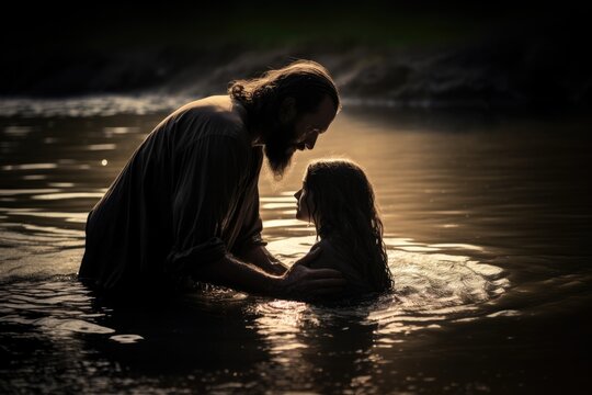 River Baptism. "In the name of the Father, and of the Son, and of the Holy Spirit"
