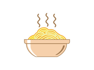 Hot Spaghetti On A Plate Or Dish