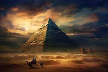 Obraz premium sphinx and pyramid