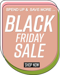 Black Friday Sale, discount bubble banner on transparent background, PNG  