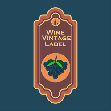 Vector wine label with grapes