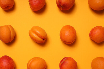 Composition with apricot, concept of tasty and fresh fruit