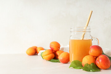 Composition with apricot, concept of tasty and fresh fruit