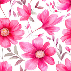 Seamless watercolor Textile floral flower texture patterns for fabric digital print. Generative AI