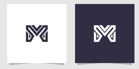 letter m with horse logo design - obrazy, fototapety, plakaty